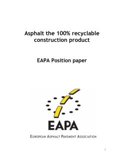Asphalt the 100% recyclable construction product