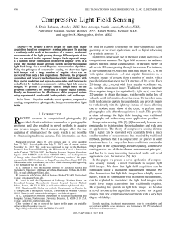 Compressive Light Field Sensing - (IVPL), Northwestern University