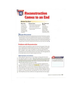 Problems with Reconstruction - GW High School Social Studies
