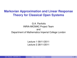Markovian Approximation and Linear Response Theory for Classical