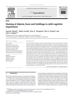 Naming of objects, faces and buildings in mild cognitive impairment
