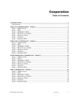 Cooperation - UrbanMinistry.org