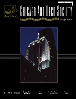 In ThIs Issue - Chicago Art Deco Society