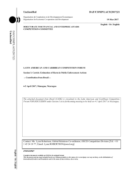 Cartels: Estimation of Harm in Public Enforcement Actions