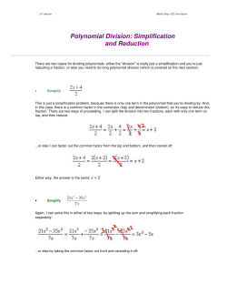 Polynomial Division: Simplification and Reduction
