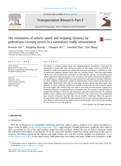The estimation of vehicle speed and stopping distance by