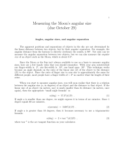 Measuring the Moon`s angular size (due October 29)