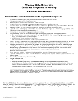 Master of Science in Nursing Admission Requirements