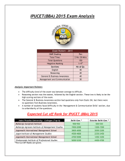 IPUCET(BBA) 2015 Exam Analysis