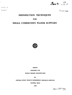 DISINFECTION TECHNIQUES SMALL COMMUNITY WATER