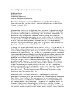 Issues and Questions in African