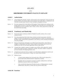 Senate Bylaws - Shepherd University