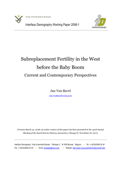 Subreplacement Fertility in the West before the Baby Boom