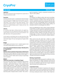 CryoPro User Guide