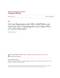 On Gun Registration, the NRA, Adolf Hitler, and Nazi Gun Laws