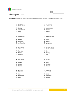 Antonyms 1 - English for Everyone