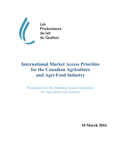 Presentation by the Producteurs de lait du