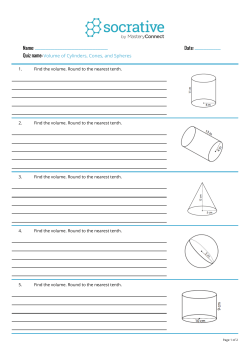 Quiz name: Volume of Cylinders, Cones, and Spheres