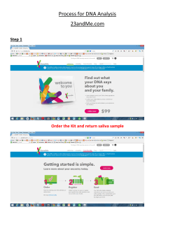Process for DNA Analysis 23andMe.com