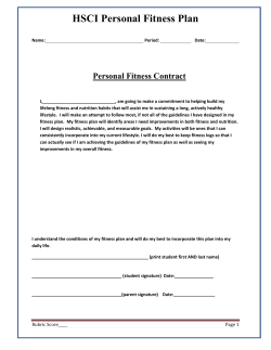 HSCI Personal Fitness Plan