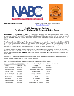 NABC Announces Rosters For Reese`s&reg; Division III College All