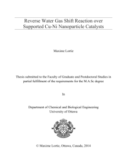 Reverse Water Gas Shift Reaction over Supported
