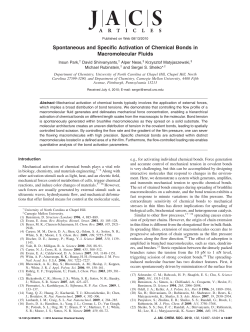 Spontaneous and Specific Activation of Chemical Bonds in