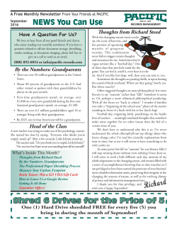 September 2016 Edition - Pacific Records Management