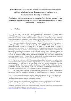 Rabat Plan of Action on the prohibition of advocacy of national