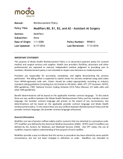 Modifiers 80, 81, 82, and AS - Assistant At Surgery