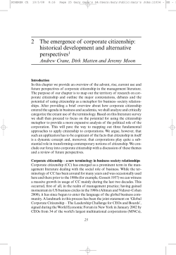 2 The emergence of corporate citizenship: historical