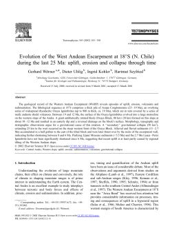 Evolution of the West Andean Escarpment at 18°S (N. Chile) during