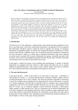 One, Two, Many: Customization and User Profiles in Internet