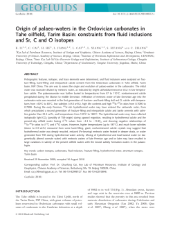constraints from fluid inclusions and Sr, C a