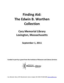 Finding Aid - Cary Memorial Library