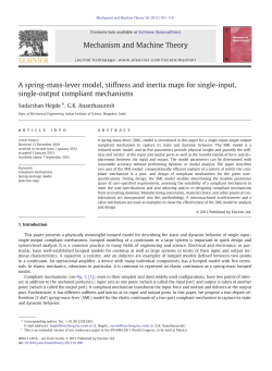 A spring-mass-lever model, stiffness and inertia maps for single