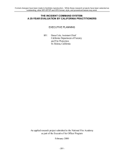 The Incident Command System: A 25-Year Evaluation by California