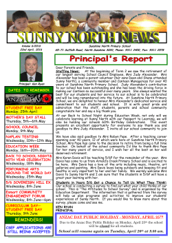 Newsletter 6 - Sunshine North Primary School