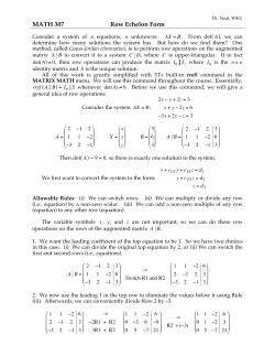Row Echelon Form