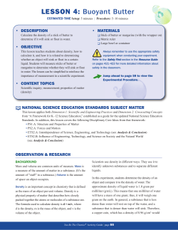 LESSON 4: Buoyant Butter