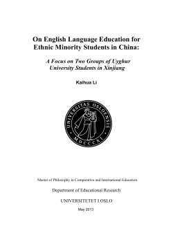 On English Language Education for Ethnic Minority Students in China:
