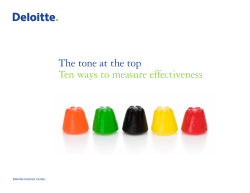 The tone at the top Ten ways to measure effectiveness