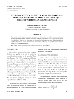 STUDY OF MITOTIC ACTIVITY AND CHROMOSOMAL BEHAVIOUR
