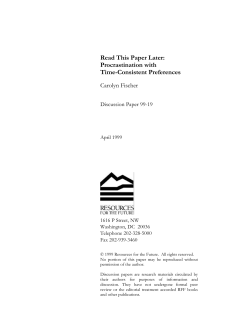 Read This Paper Later - Resources for the Future