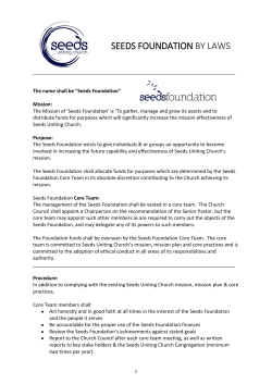 seeds foundation by laws