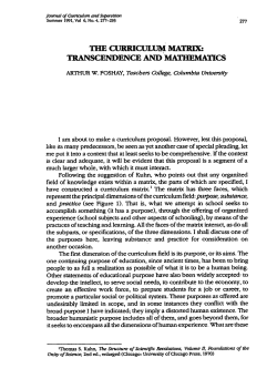 the curriculum matrim transcendence and mathematics