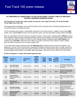 Sunday Times Fast Track (2010) Press Release
