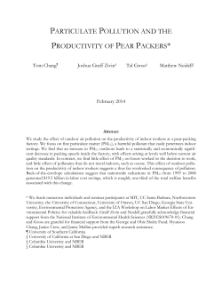PARTICULATE POLLUTION AND THE PRODUCTIVITY OF PEAR