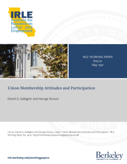 Union Membership Attitudes and Participation
