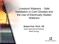 Livestock Waterers - Safe Installation in Cold Climates and the Use